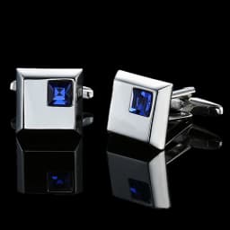 Summer new high quality brass hand inlaid Blue Crystal zircon Cufflinks classic style men's jewelry gifts