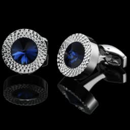 Summer new high quality brass hand inlaid Blue Crystal zircon Cufflinks classic style men's jewelry gifts
