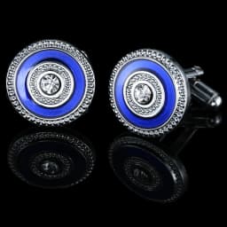 Summer new high quality brass hand inlaid Blue Crystal zircon Cufflinks classic style men's jewelry gifts
