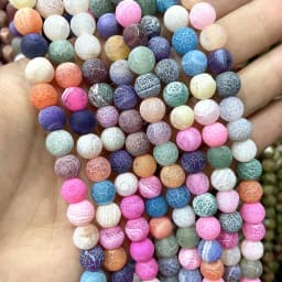 4 6 8 10 MM Natural Colorful Agates Round Loose Stone Beads For Jewelry Making Charm Diy Bracelet Necklace Earrings Material
