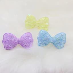 42Pcs/Lot 6*3.5cm Glitter Sequin Bowknot Padded Appliques For DIY Headband Accessories And Craft Clothes Sewing Supplies