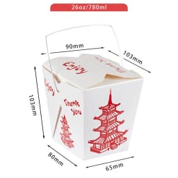 15/25/50 Pcs Pagoda Wire Handle Chinese Takeout Food Containers Disposable Noodle Boxes Meal Prep
