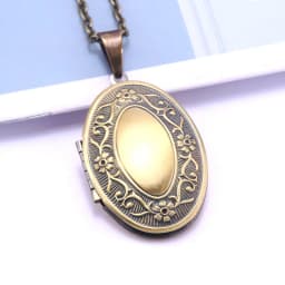 Copper Color Love Heart Locket Pendants for Women Men Openable Photo Frame Glossy Family Pet Picture Necklace Family Love Gift