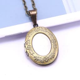 Copper Color Love Heart Locket Pendants for Women Men Openable Photo Frame Glossy Family Pet Picture Necklace Family Love Gift