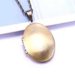 Copper Color Love Heart Locket Pendants for Women Men Openable Photo Frame Glossy Family Pet Picture Necklace Family Love Gift
