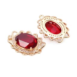 18K Gold Color Brass Zircon Glass Oval Shape Connect Charms Pendants High Quality Diy Jewelry Accessories Making Materials