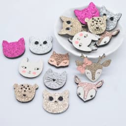 10Pcs Cartoon Animal Fox Cat Leopard Deer Applique for DIY Clothes Hat Shoes Decor Patches Headwear Hair Clips Bow Accessories