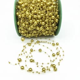 2 Yards 8+3mm Christmas Decoration Fishing Line Artificial Pearls Beads Chain Garland Flowers Wedding Party  #Ro