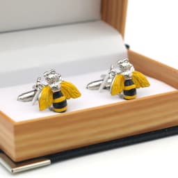 iGame Cute Bee Cuff Links Yellow Color Wasp Design Quality Brass Material Men's Cufflinks Wholesale & Retail