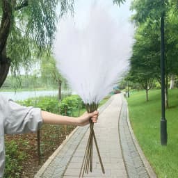 5Pcs Faux Pampas Grass Large 120/100/85cm Flower Bouquet Fake Artificial Pampas Grass Decor Tall Fluffy Stems Living Room Decor