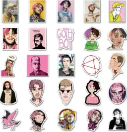 10/30/50pcs American Rapper Lil Peep Graffiti Waterproof Skateboard Travel Suitcase Phone Laptop Luggage Stickers Diy Kids Girl