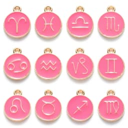 12pcs/lot 15x12mm 12 Constellation Charms Double Face Enamel Charms Charms Pendants Jewelry Making Handmade Craft Accessories