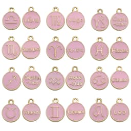 12pcs/lot 15x12mm 12 Constellation Charms Double Face Enamel Charms Charms Pendants Jewelry Making Handmade Craft Accessories