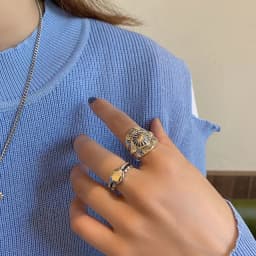 BFCLUB Silver Color Punk Hiphop Rings for Women Couples New Fashion Vintage Handmade Thai Silver Party Jewelry Gifts