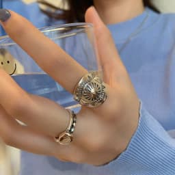 BFCLUB Silver Color Punk Hiphop Rings for Women Couples New Fashion Vintage Handmade Thai Silver Party Jewelry Gifts