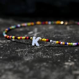 Bohemia Beaded Choker Necklace for Women Initial 26 Letters Pendant Chain Necklace Fashion Shell Pearl Jewelry Boho Accessories