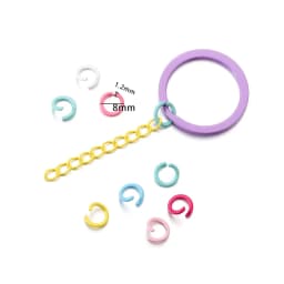 100Pcs/Lot 1.2x8mm Colorful Metal Jump Rings Split Ring Connector For DIY Jewelry Finding Making Accessories Wholesale Supplies