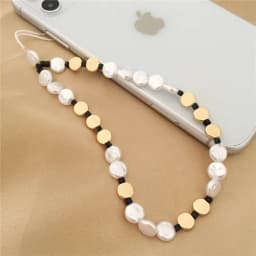 Cell Phone Chains Beaded Mobile Strap Boho Style Lanyard Polymer Clay Pearl Chain For Mobile Phone Holder Accessories