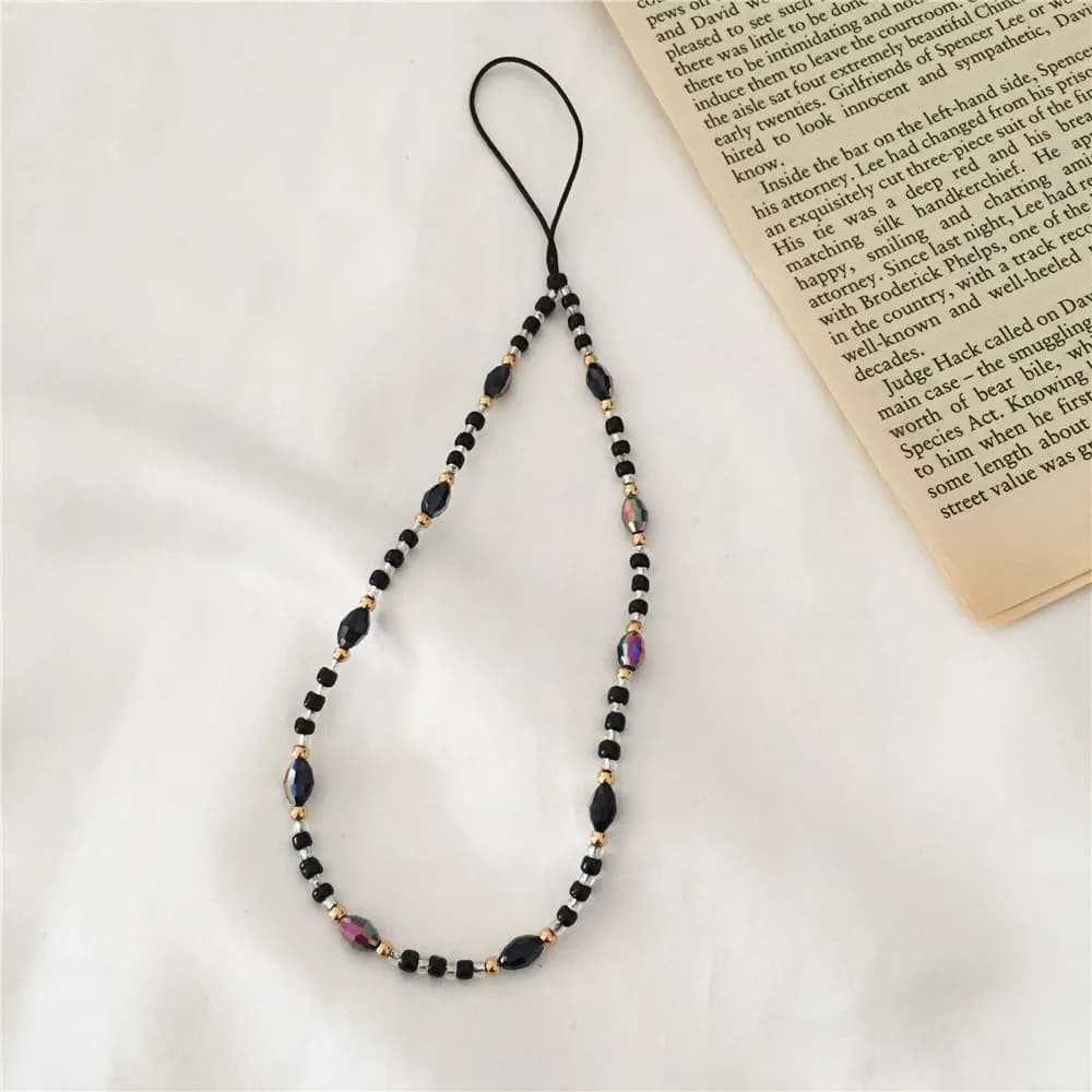Cell Phone Chains Beaded Mobile Strap Boho Style Lanyard Polymer Clay Pearl Chain For Mobile Phone Holder Accessories