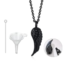 Delicate Angel Wing Cremation Necklace for Women,Stainless Steel Urn Pendant Ashes Holder Memorial Jewelry,Keepsake Gift