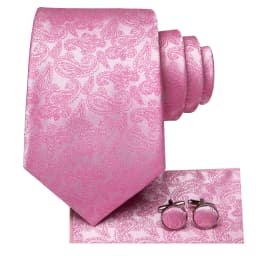 Hi-Tie Rose Peach Pink Solid Paisley Mens Silk Wedding Tie Fashion Design Necktie For Men Quality Hanky Cufflink Business Party