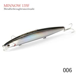 Hunthouse Tungsten Minnow Fishing Lure 135mm 21g Dynamic Balance Casting System Floating Wobblers Bait For Bass Blue Fish LW430