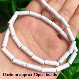 Natural Stones Matte White Howlite Turquoises Beads Tube Faceted Round Loose Seed Beads for Jewelry Making DIY Handmade Bracelet
