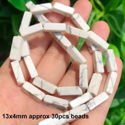 Natural Stones Matte White Howlite Turquoises Beads Tube Faceted Round Loose Seed Beads for Jewelry Making DIY Handmade Bracelet