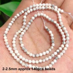 Natural Stones Matte White Howlite Turquoises Beads Tube Faceted Round Loose Seed Beads for Jewelry Making DIY Handmade Bracelet