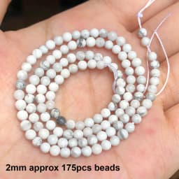 Natural Stones Matte White Howlite Turquoises Beads Tube Faceted Round Loose Seed Beads for Jewelry Making DIY Handmade Bracelet