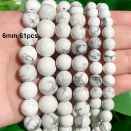 Natural Stones Matte White Howlite Turquoises Beads Tube Faceted Round Loose Seed Beads for Jewelry Making DIY Handmade Bracelet