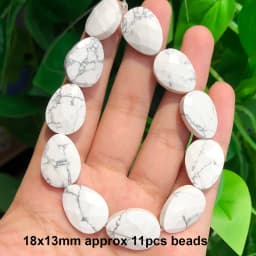 Natural Stones Matte White Howlite Turquoises Beads Tube Faceted Round Loose Seed Beads for Jewelry Making DIY Handmade Bracelet
