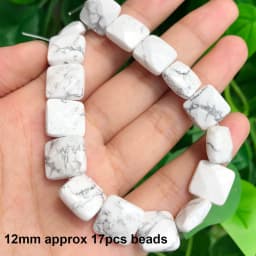 Natural Stones Matte White Howlite Turquoises Beads Tube Faceted Round Loose Seed Beads for Jewelry Making DIY Handmade Bracelet