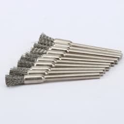 10Pcs Pencil Brushes Stainless Steel Mounted Wire Wheel Brush 3.17mm Shank Mandrel Set for Power Rotary Tools Abrasive Tools