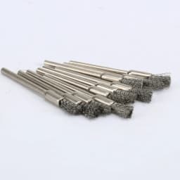 10Pcs Pencil Brushes Stainless Steel Mounted Wire Wheel Brush 3.17mm Shank Mandrel Set for Power Rotary Tools Abrasive Tools