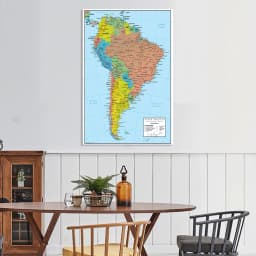 100*150cm South America Political Map Wall Art Poster Spray Canvas Painting Living Room Home Decor Children School Supplies