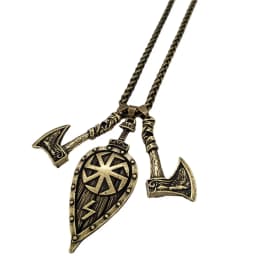 Slavic Kolovrat Sword Shield Odin Raven Axe Amulet Pendant Viking Talisman Runes Jewelery Necklace For Men Women