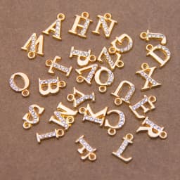 10/26pcs 13*10mm Alloy inlaid rhinestones 26 Letter Charms Pendants for Women Necklace earring jewelry accessories model