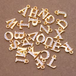 10/26pcs 13*10mm Alloy inlaid rhinestones 26 Letter Charms Pendants for Women Necklace earring jewelry accessories model