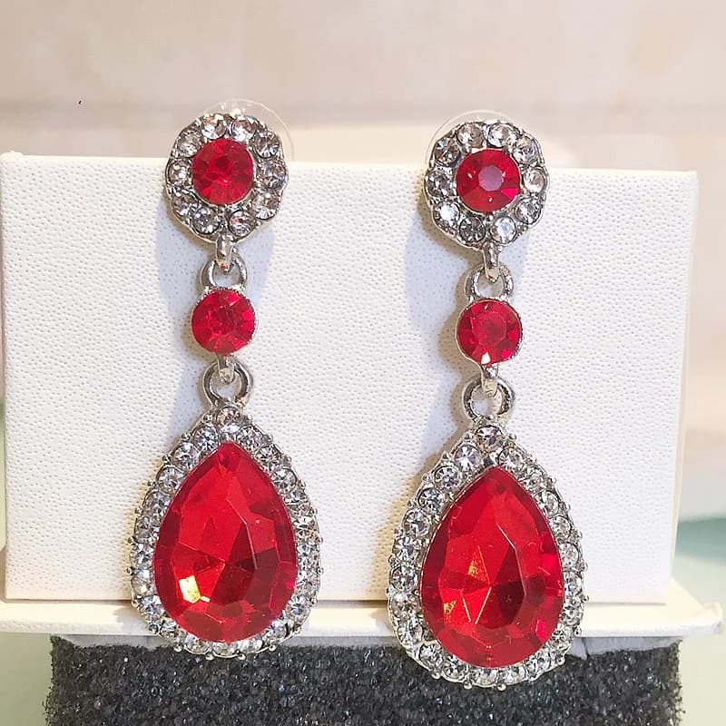 Hot Sale Water Droplets Dangle Earrings for Women Elegant CZ Crystal Shining Long Hanging Ear Fashion Wedding Party Jewelry