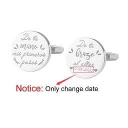 Personalized Custom Mens Shirt Cufflinks For Father Wedding Gift Customized Cuff Buttons Male Jewelry Sliver Suit Cufflink