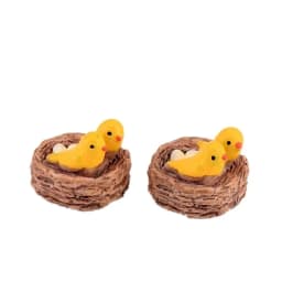 DIY Mini Nest with Birds Fairy Garden Miniatures Gnomes Moss Terrariums Resin Crafts Figurines