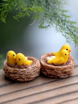 DIY Mini Nest with Birds Fairy Garden Miniatures Gnomes Moss Terrariums Resin Crafts Figurines