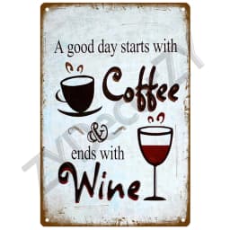 Coffee Retro Tin Sign Poster Vintage Wall Poster Metal Sign Decorative Wall Plate Kitchen Plaque Metal Vintage Decor Accessories