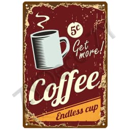Coffee Retro Tin Sign Poster Vintage Wall Poster Metal Sign Decorative Wall Plate Kitchen Plaque Metal Vintage Decor Accessories
