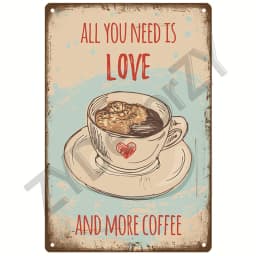 Coffee Retro Tin Sign Poster Vintage Wall Poster Metal Sign Decorative Wall Plate Kitchen Plaque Metal Vintage Decor Accessories