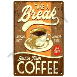 Coffee Retro Tin Sign Poster Vintage Wall Poster Metal Sign Decorative Wall Plate Kitchen Plaque Metal Vintage Decor Accessories