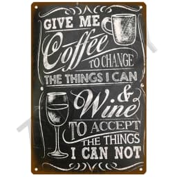 Coffee Retro Tin Sign Poster Vintage Wall Poster Metal Sign Decorative Wall Plate Kitchen Plaque Metal Vintage Decor Accessories