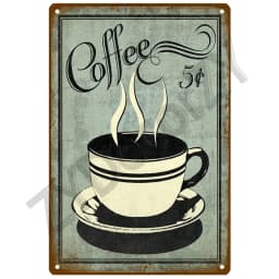 Coffee Retro Tin Sign Poster Vintage Wall Poster Metal Sign Decorative Wall Plate Kitchen Plaque Metal Vintage Decor Accessories