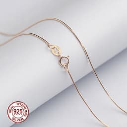 Solid 925 Sterling Silver 1mm Snake Chain Necklace for Women Men,Silver /Gold Fine Jewelry Chain Fit Pendant 40/45/50/55/60/70cm